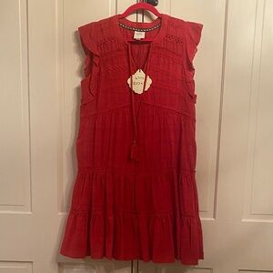 New Knox Rose Red Ruffled Womes Dress